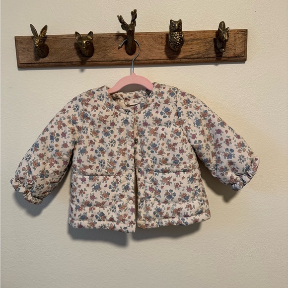 H&M Other - H&M Kids Floral Puffer Jacket - Cream and Blue